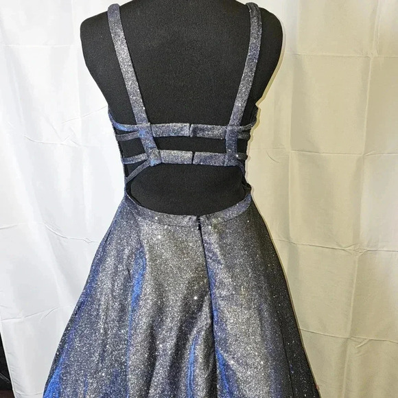 Sherri Hill Shimmery Blue/Purple Iridescent Ball Gown  6 Prom Dance Quinceanera - Picture 9 of 15